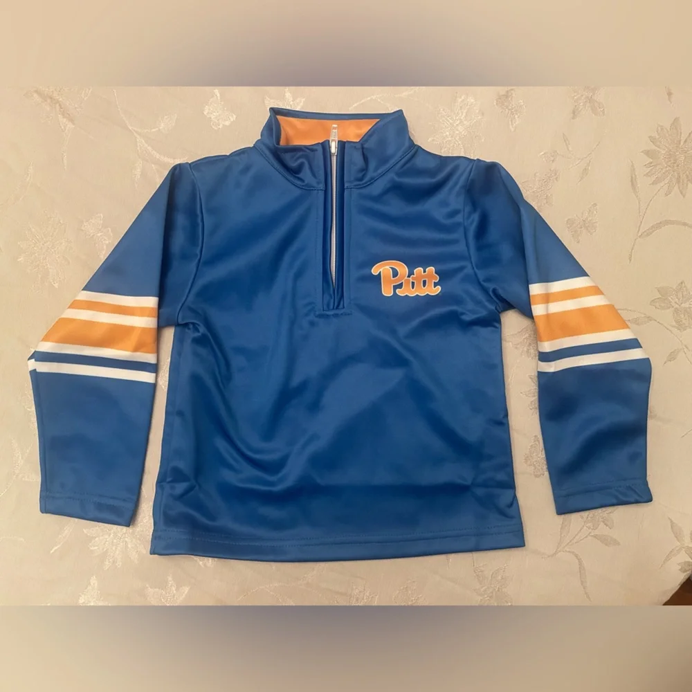 Pittsburgh Panther Vive La Fete Kids Blue Quarter Zip Pullover Size 4 NWT - Picture 2 of 12